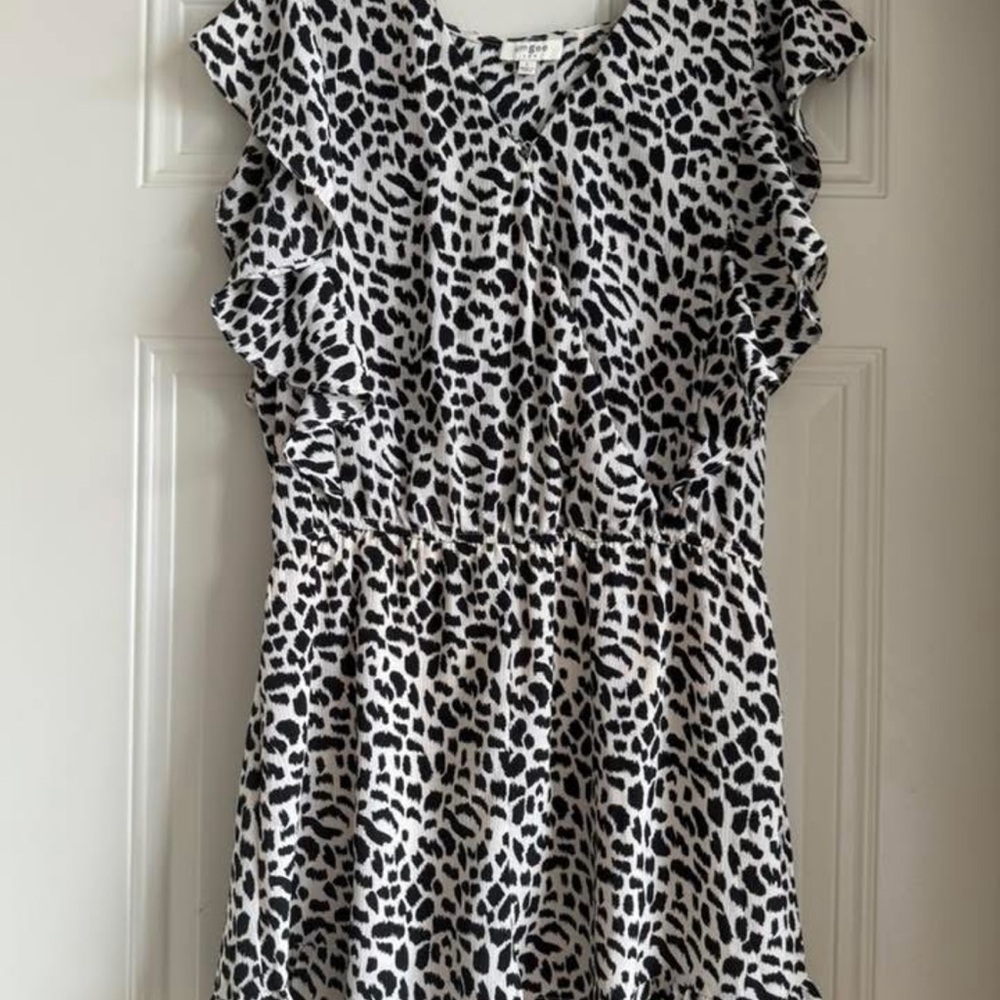 Black and White Animal Print Romper